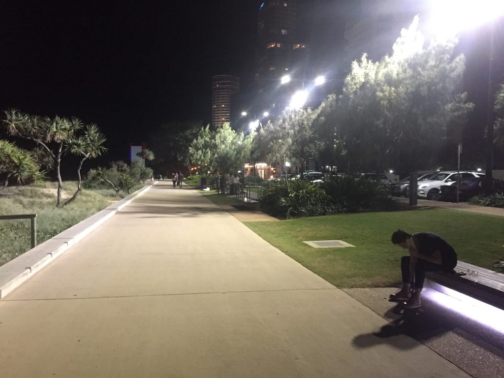 Gold Coast Boardwalk at night